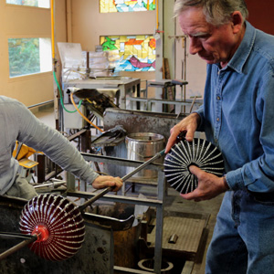 fabrication d'un oursin en verre